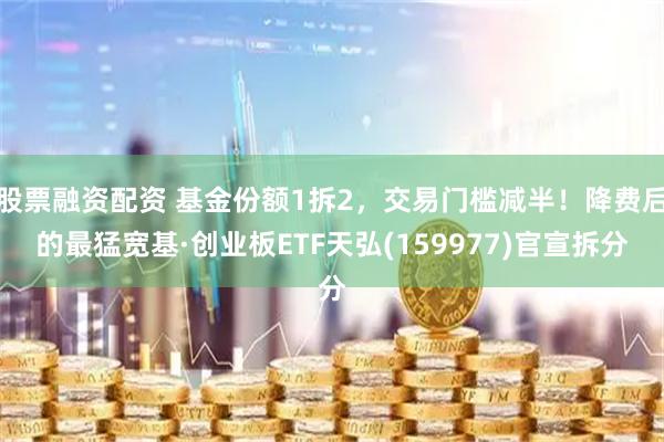 股票融资配资 基金份额1拆2，交易门槛减半！降费后的最猛宽基·创业板ETF天弘(159977)官宣拆分